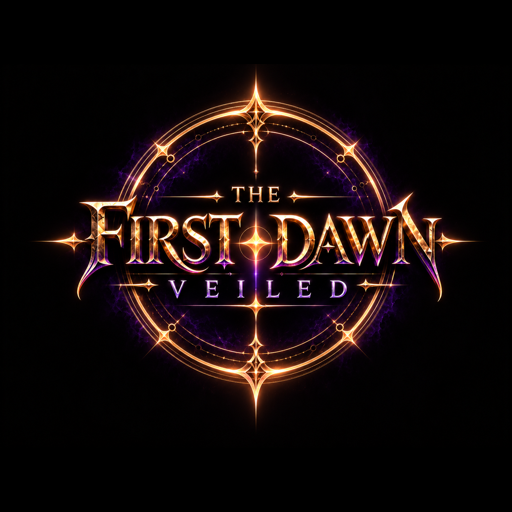 The First Dawn: Veiled circular gold and violet emblem